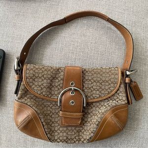 Brown mini coach bag